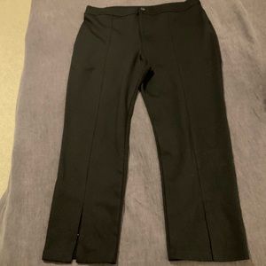 Women's Amadi Anthropologie Slit Front Tapered Pants Trousers - Black - Sz. XL